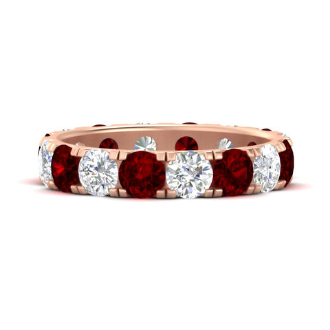 4-carat-double-prong-eternity-wedding-band-diamond-and-ruby-in-rose-gold-FDEWB8371GRUDR-4.00CT-NL-RG