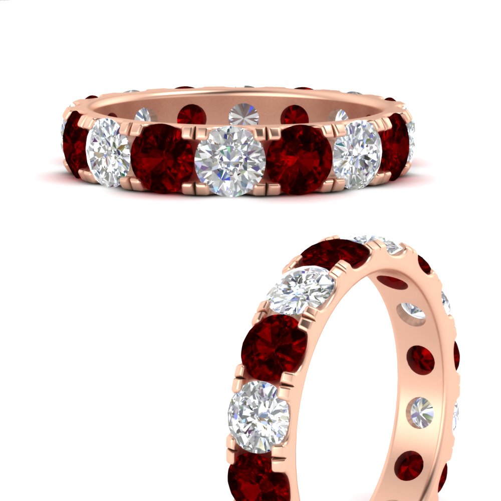 4 Carat Double Prong Eternity Wedding Band Diamond