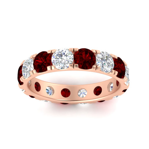 4-carat-double-prong-eternity-wedding-band-diamond-and-ruby-in-rose-gold-FDEWB8371GRUDRANGLE5-4.00CT-NL-RG