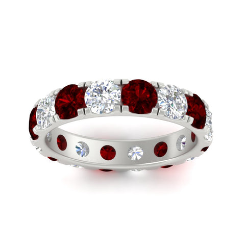 4-carat-double-prong-eternity-wedding-band-diamond-and-ruby-in-white-gold-FDEWB8371GRUDRANGLE5-4.00CT-NL-WG