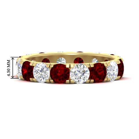 4-carat-double-prong-eternity-wedding-band-diamond-and-ruby-in-yellow-gold-FDEWB8371GRUDR-4.00CT-NL-YG-HW