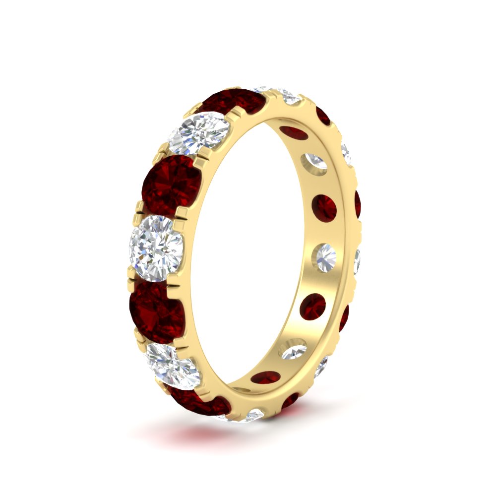 4 Carat Double Prong Eternity Wedding Band Diamond