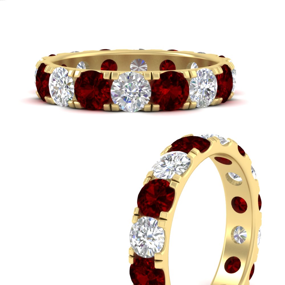 4 Carat Double Prong Eternity Wedding Band Diamond