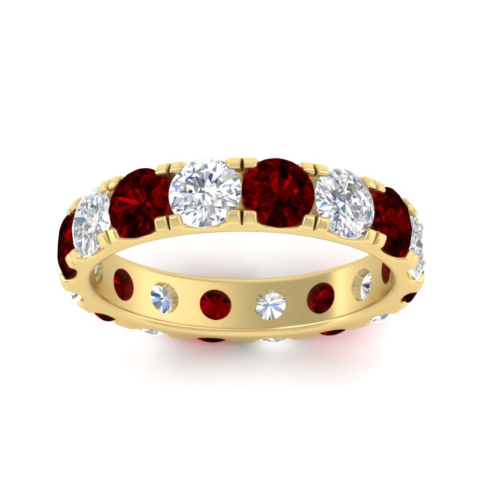 4 Carat Double Prong Eternity Wedding Band Diamond