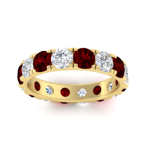 4-carat-double-prong-eternity-wedding-band-diamond-and-ruby-in-yellow-gold-FDEWB8371GRUDRANGLE5-4.00CT-NL-YG