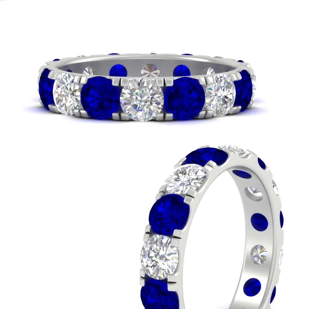 4 Carat Double Prong Eternity Wedding Band Diamond