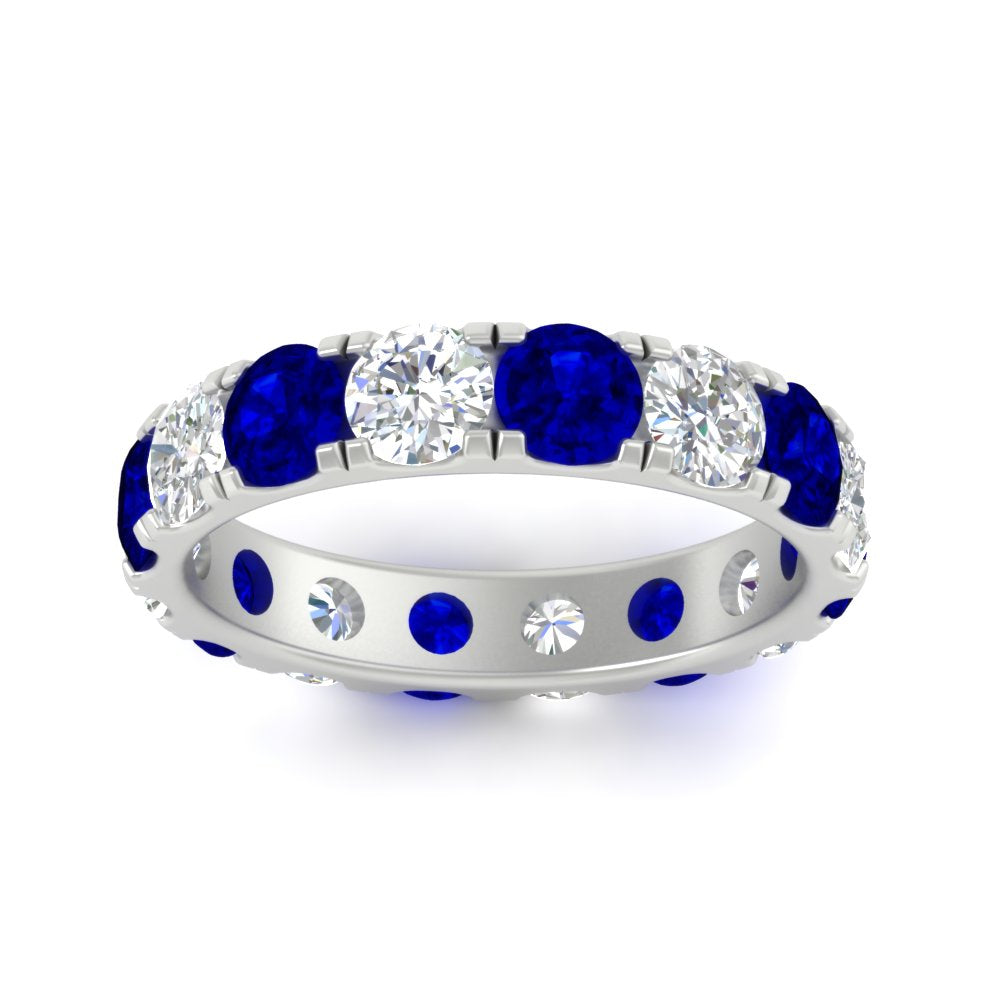 4 Carat Double Prong Eternity Wedding Band Diamond