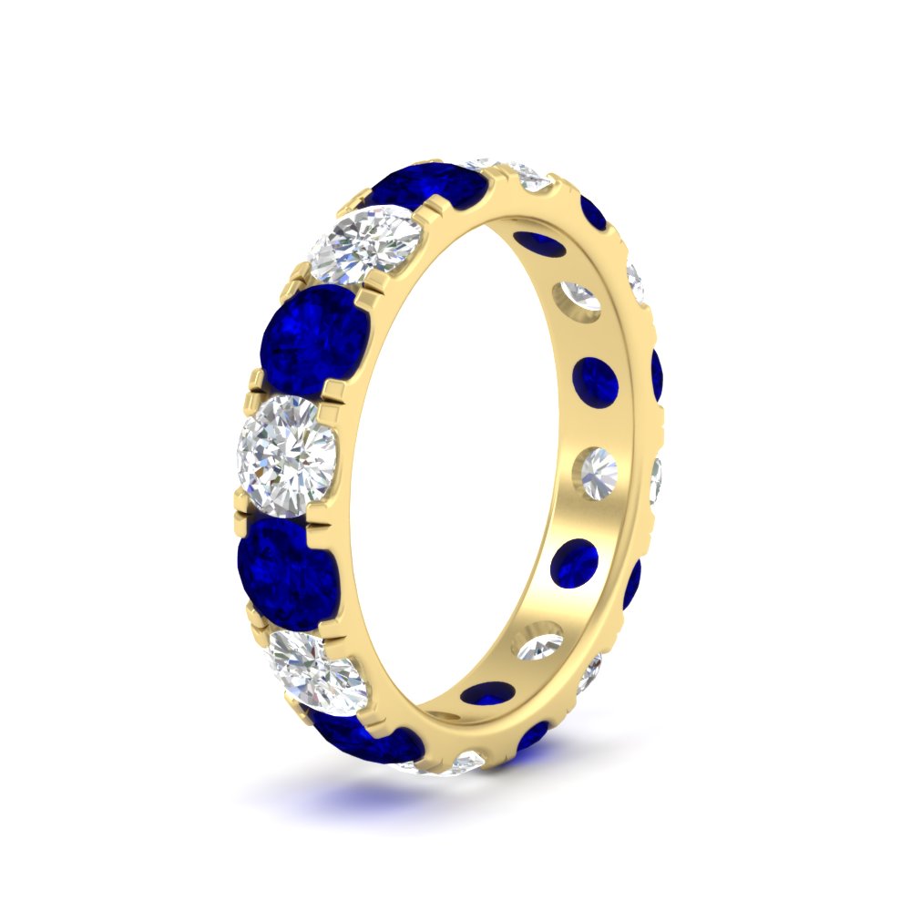 4 Carat Double Prong Eternity Wedding Band Diamond