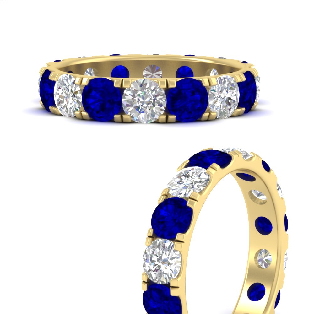 4 Carat Double Prong Eternity Wedding Band Diamond