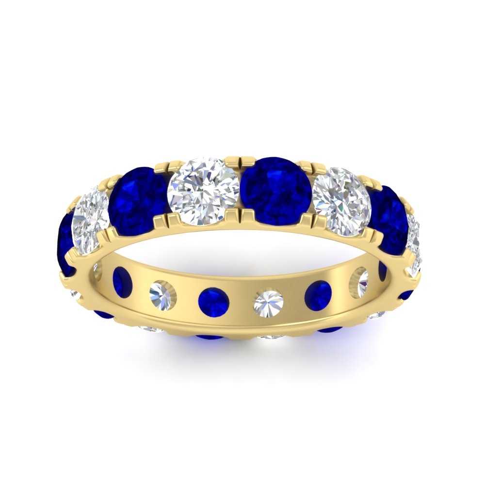 4 Carat Double Prong Eternity Wedding Band Diamond