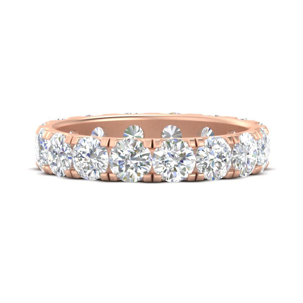 4 Carat Double Prong Eternity Wedding Band Diamond