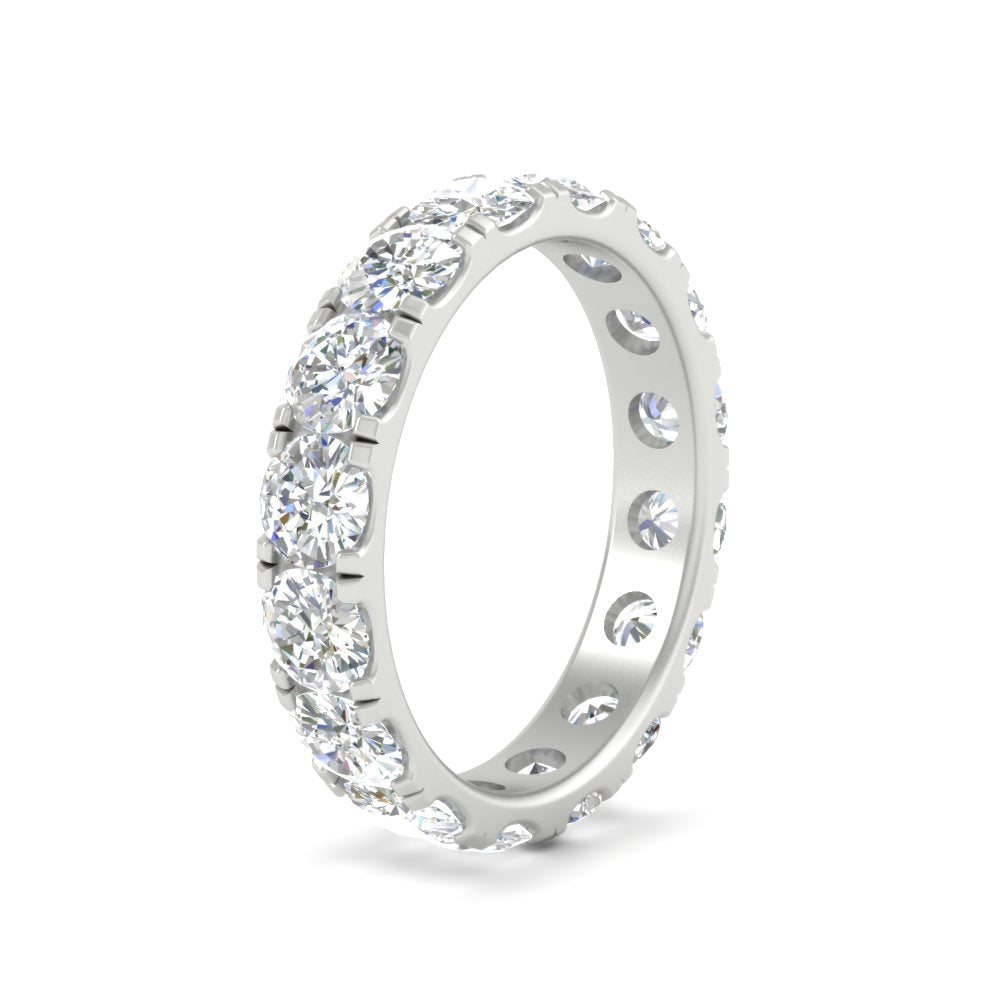 4 Carat Double Prong Eternity Wedding Band Diamond