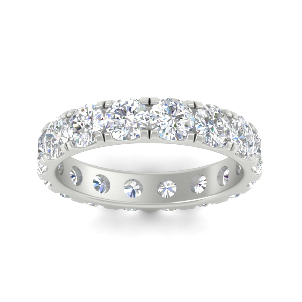 4 Carat Double Prong Eternity Wedding Band Diamond