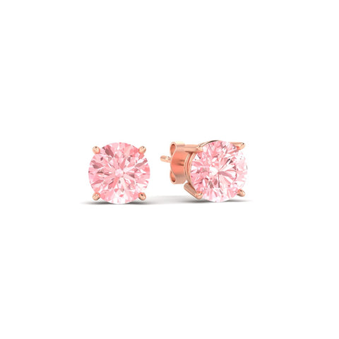Fancy Color Lab Grown Round Diamond Stud Earrings