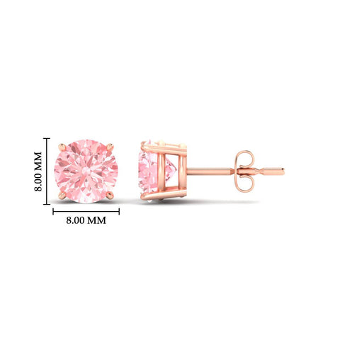 Fancy Color Lab Grown Round Diamond Stud Earrings
