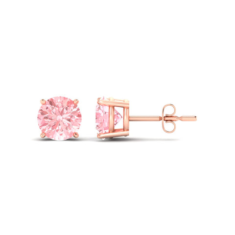 Fancy Color Lab Grown Round Diamond Stud Earrings
