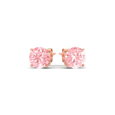 Fancy Color Lab Grown Round Diamond Stud Earrings