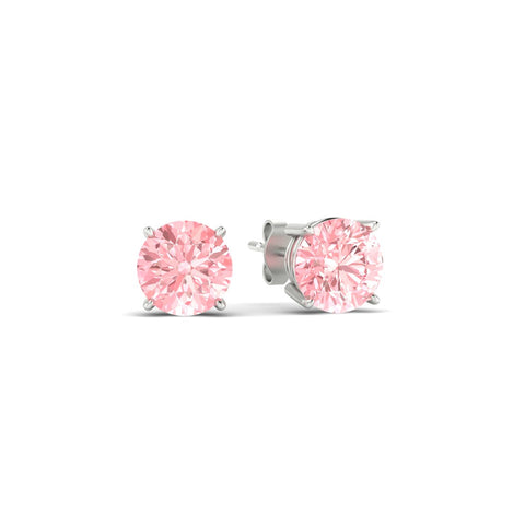 Fancy Color Lab Grown Round Diamond Stud Earrings