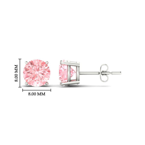 Fancy Color Lab Grown Round Diamond Stud Earrings