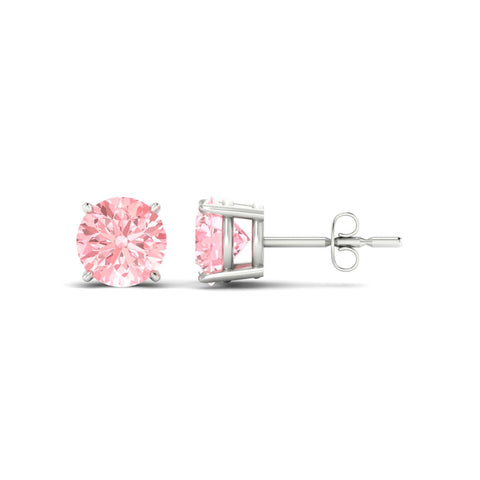 Fancy Color Lab Grown Round Diamond Stud Earrings