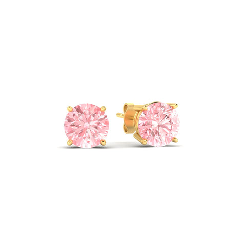 Fancy Color Lab Grown Round Diamond Stud Earrings