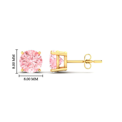 Fancy Color Lab Grown Round Diamond Stud Earrings