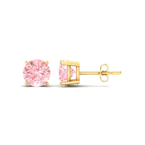 Fancy Color Lab Grown Round Diamond Stud Earrings