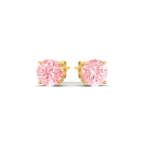 Fancy Color Lab Grown Round Diamond Stud Earrings