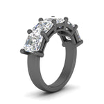 Load image into Gallery viewer, 4-carat-five-stone-diamond-ring-asscher-cut-in-black-gold-FD8008ASB-4.00CT-NL-BG
