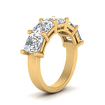 Load image into Gallery viewer, 4-carat-five-stone-diamond-ring-asscher-cut-in-yellow-gold-FD8008ASB-4.00CT-NL-YG
