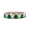 Load image into Gallery viewer, 4-carat-heart-eternity-diamond-anniversary-band-with-emerald-in-rose-gold-FDEWB8439GEMGR-NL-RG