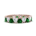 Load image into Gallery viewer, 4-carat-heart-eternity-diamond-anniversary-band-with-emerald-in-rose-gold-FDEWB8439GEMGR-NL-RG
