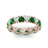 Load image into Gallery viewer, 4-carat-heart-eternity-diamond-anniversary-band-with-emerald-in-rose-gold-FDEWB8439GEMGRANGLE5-NL-RG