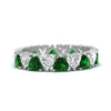 Load image into Gallery viewer, 4-carat-heart-eternity-diamond-anniversary-band-with-emerald-in-white-gold-FDEWB8439GEMGR-NL-WG