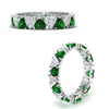 Load image into Gallery viewer, 4-carat-heart-eternity-diamond-anniversary-band-with-emerald-in-white-gold-FDEWB8439GEMGRANGLE3-NL-WG