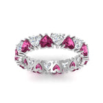 Load image into Gallery viewer, 4-carat-heart-eternity-diamond-anniversary-band-with-pink-sapphire-in-white-gold-FDEWB8439GSADRPIANGLE5-NL-WG
