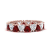 Load image into Gallery viewer, 4-carat-heart-eternity-diamond-anniversary-band-with-ruby-in-rose-gold-FDEWB8439GRUDR-NL-RG