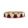 Load image into Gallery viewer, 4-carat-heart-eternity-diamond-anniversary-band-with-ruby-in-yellow-gold-FDEWB8439GRUDR-NL-YG