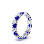 Load image into Gallery viewer, 4-carat-heart-eternity-diamond-anniversary-band-with-sapphire-in-white-gold-FDEWB8439GSABLANGLE2-NL-WG
