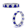 Load image into Gallery viewer, 4-carat-heart-eternity-diamond-anniversary-band-with-sapphire-in-white-gold-FDEWB8439GSABLANGLE3-NL-WG