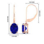 Load image into Gallery viewer, 4-carat-leverback-oval-drop-dangle-sapphire-earrings-in-rose-gold-fdear11236ovgsablangle4-4.00ct-nl-rg-hw.jpg?v=1765455504