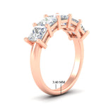 Load image into Gallery viewer, 4-carat-princess-cut-five-stone-wedding-ring-in-rose-gold-fdwb8008prangle2-4.00ct-nl-rg-hw