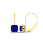 Load image into Gallery viewer, 4-carat-princess-cut-sapphire-lever-back-earrings-in-yellow-gold-FDEAR9225PRGSABL-4.00CT-NL-YG