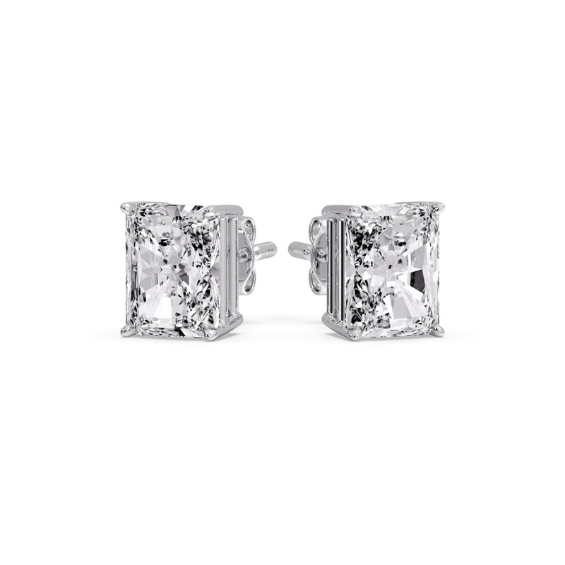 Radiant Diamond Basket Stud Earring