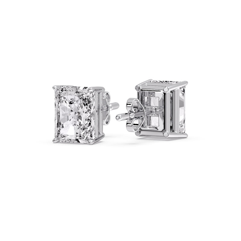 Radiant Diamond Basket Stud Earring