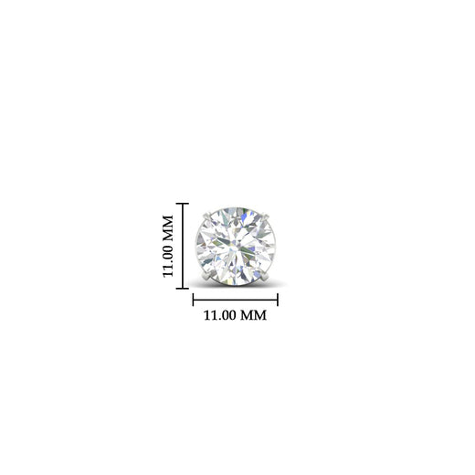 4 Carat Round Cut Single Stud Earring For Man