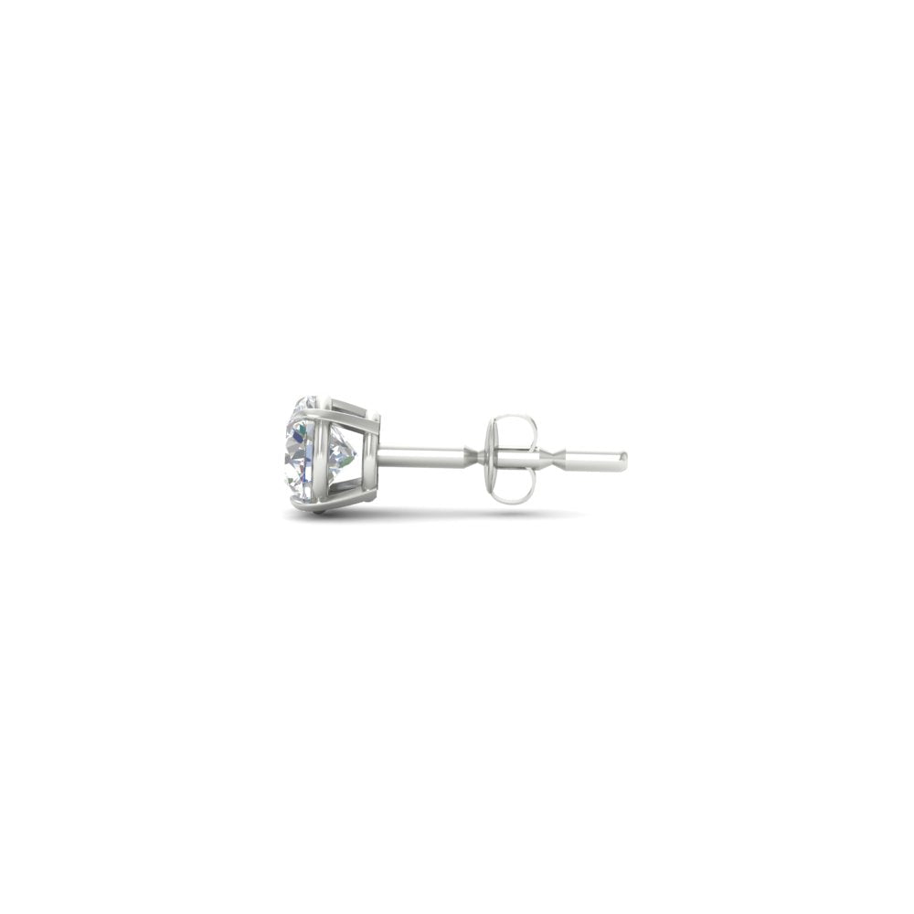 4 Carat Round Cut Single Stud Earring For Man