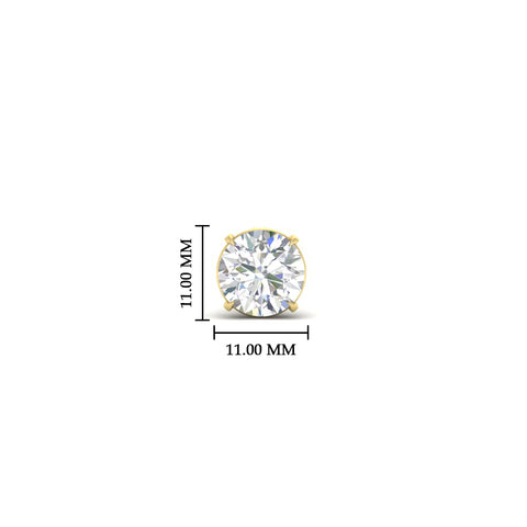 4 Carat Round Cut Single Stud Earring For Man