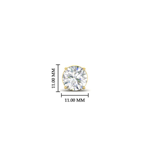 4 Carat Round Cut Single Stud Earring For Man