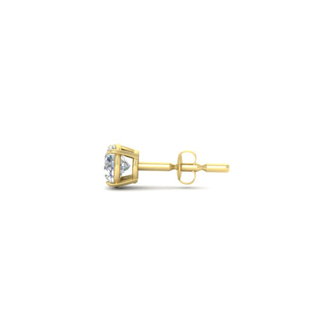 4 Carat Round Cut Single Stud Earring For Man